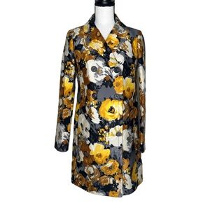 J. Crew floral golden pea coat